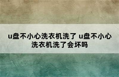 u盘不小心洗衣机洗了 u盘不小心洗衣机洗了会坏吗